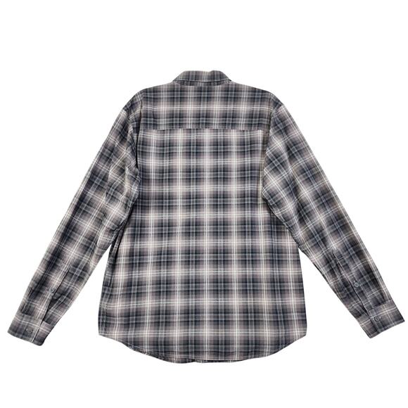 Columbia Mens Out and Back Long Sleeve Shirt Size Medium Black Backland Tartan - Picture 4 of 10